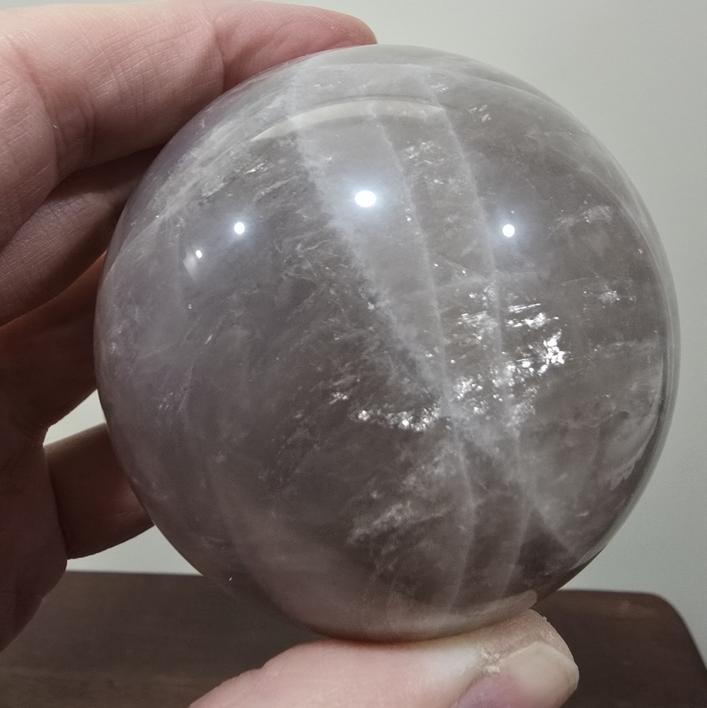 1.1 lbs Black Moonstone Crystal Sphere 71mm - Picture 16 of 17